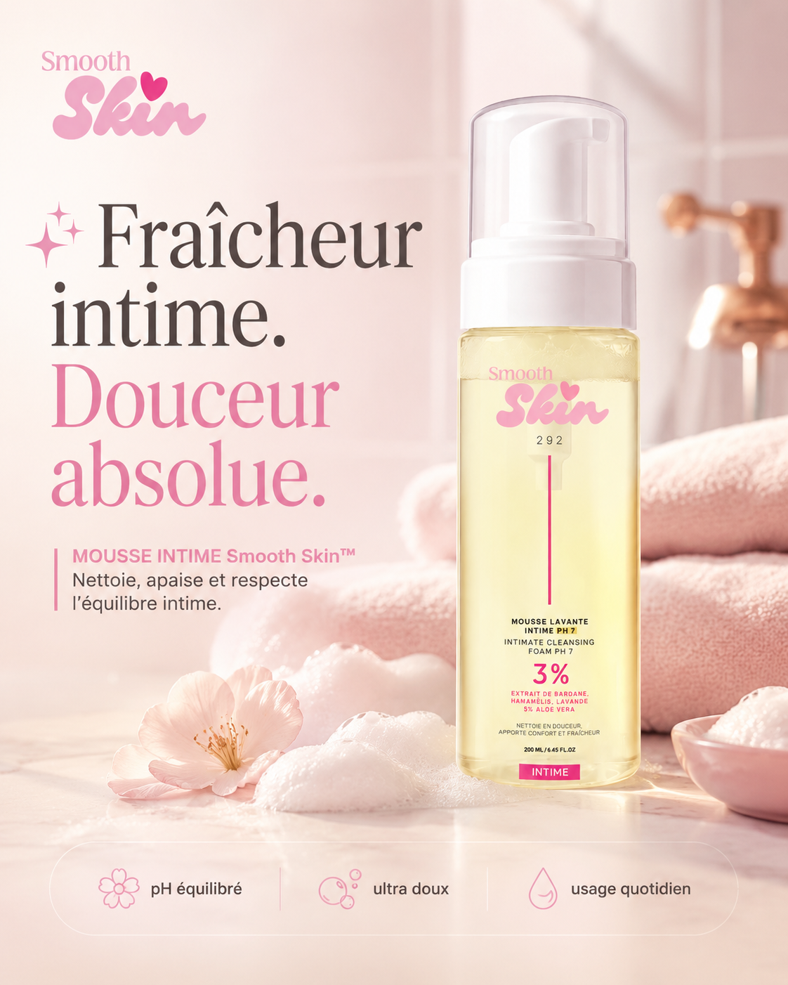Mousse Nettoyante Hygiène Intime
