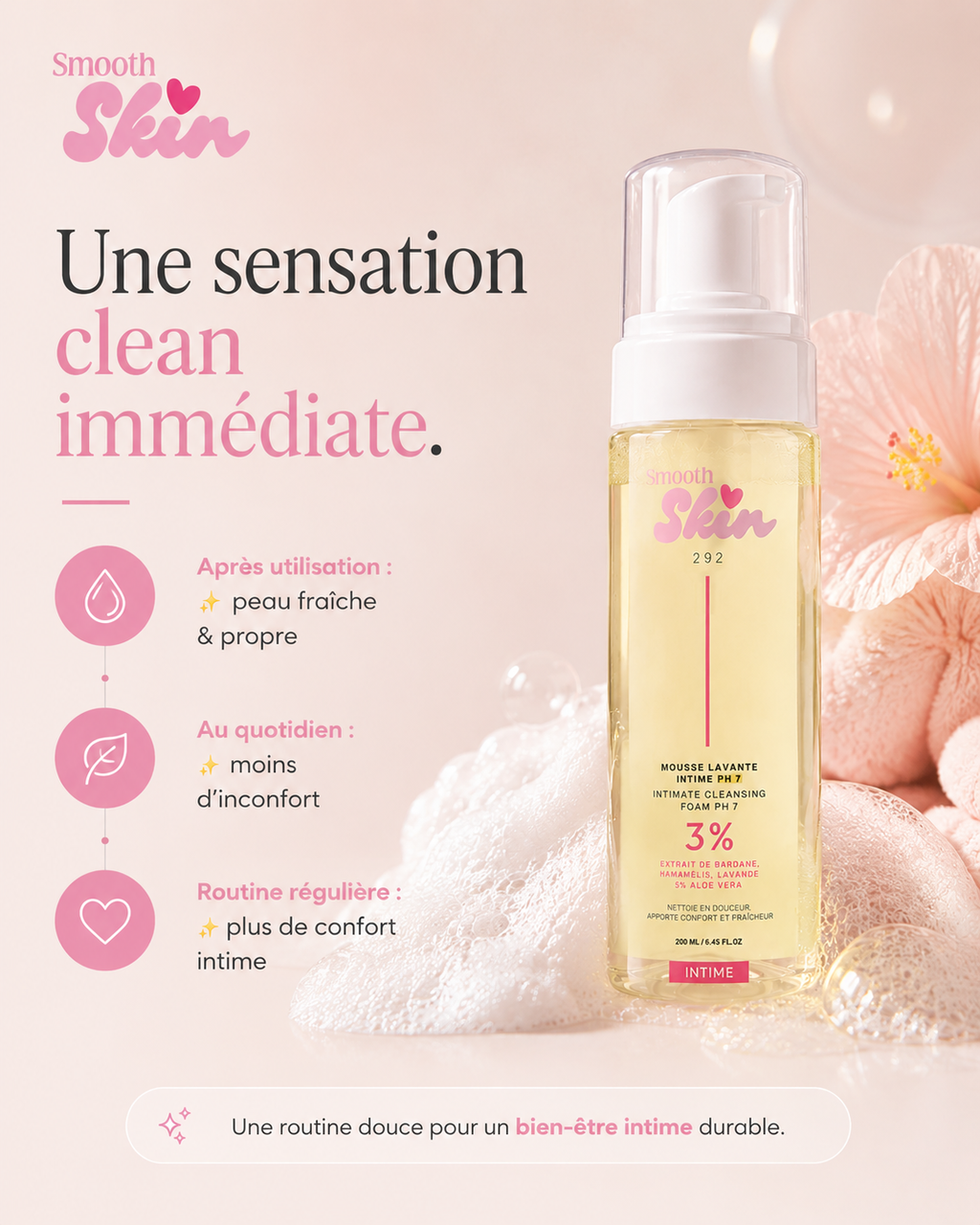 Mousse Nettoyante Hygiène Intime