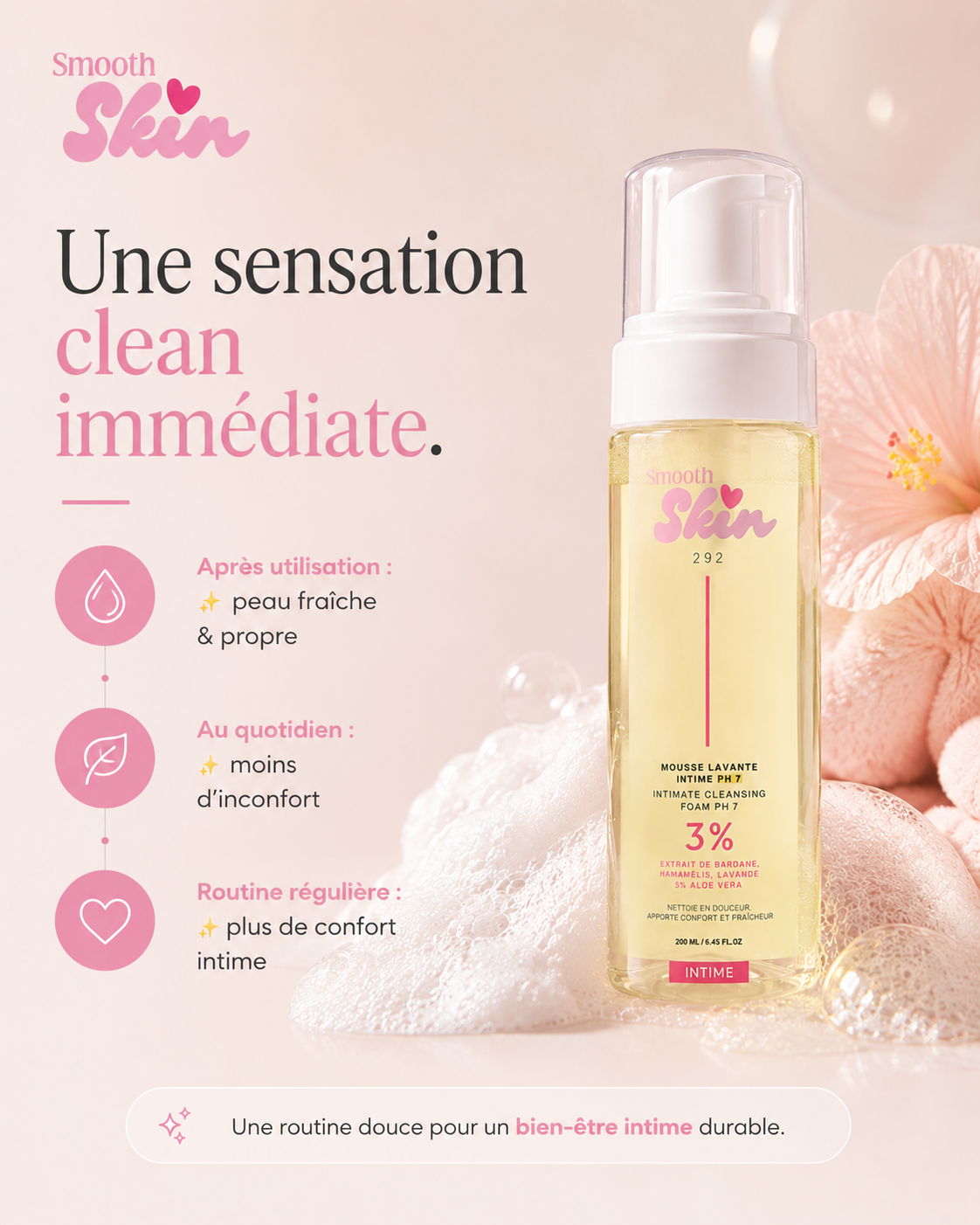 Mousse Nettoyante Hygiène Intime