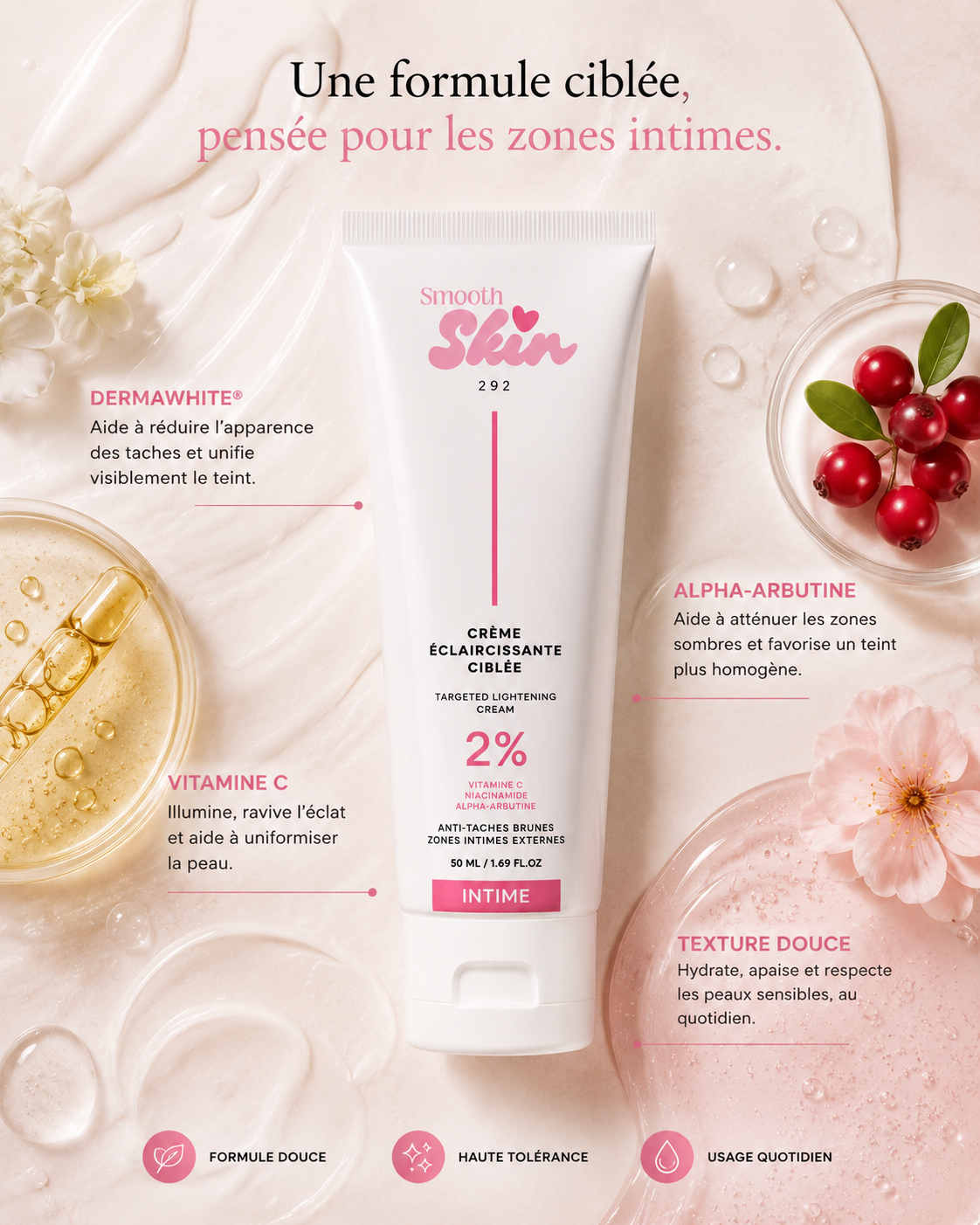 Crème Éclaircissante Zone Intime
